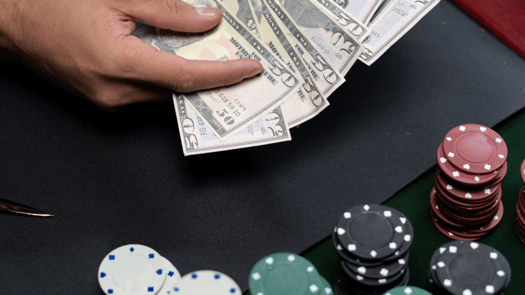 Holding money and casino chips