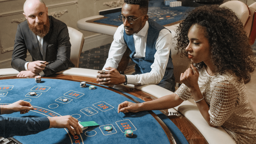 Gamblers in casino table